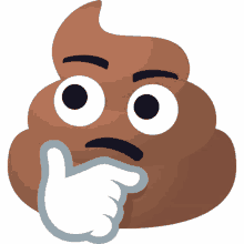 thinking pile of poo joypixels let me think guess what