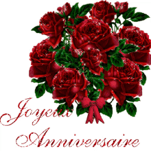 anniversario joyeux anniversaire rose flowers sparkle