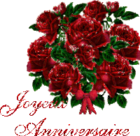 Anniversario Joyeux Anniversaire Sticker - Anniversario Joyeux Anniversaire Rose Stickers