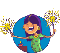 Girl Playing With Sparklers Sticker - L3india Girl Cute Stickers