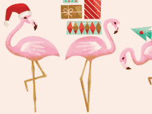 Pink Flamingo GIF - Pink Flamingo Christmas Lights GIFs