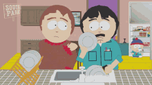 Making The Dishes Randy Marsh GIF - Making The Dishes Randy Marsh Sharon Marsh GIFs