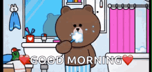 Cony And Brown Toothbrush GIF - Cony And Brown Toothbrush Good Morning GIFs