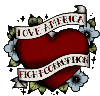 Love America Fight Corruption Sticker - Love America Fight Corruption Representus Stickers