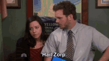 Hail Zorp Parks And Rec GIF - Hail Zorp Parks And Rec April GIFs