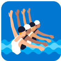 Synchronized Team Synchronized Swimming Sticker - Synchronized Team Synchronized Swimming Olympics Stickers