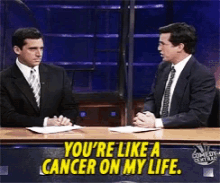 Stephen Colbert Youre Like Cancer GIF - Stephen Colbert Youre Like Cancer Steve Carell GIFs