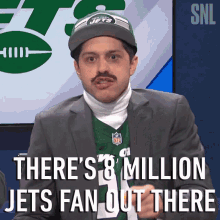 Theres8million Jets Fan Out There Saturday Night Live GIF - Theres8million Jets Fan Out There Saturday Night Live Sportsmax GIFs