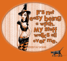 its not easy being a witch my staff walks all over me black cat witch sexy witch