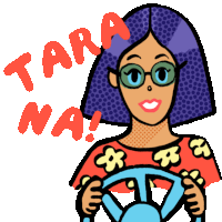 Driving Girl Says Tara Na In Tagalog Sticker - Boy And Girlie Car Tara Na Stickers