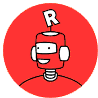 Robot Letter R Sticker - Robot Letter R Smiling Stickers