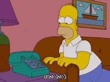 anxious phone ringing call me waiting for the call homer simpson
