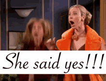 she said yes friends she said yes friends