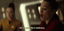 Oh My God This Is Delicious Laan Noonien Singh GIF - Oh My God This Is Delicious Laan Noonien Singh Christina Chong GIFs