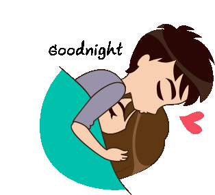 Goodnight Cuddling Sticker - Goodnight Cuddling Couple Stickers