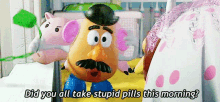 Toy Story Mr Potato Head GIF - Toy Story Mr Potato Head Did You All Take Stupid Pills This Morning GIFs