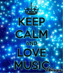 keep calm love music sparkle quote