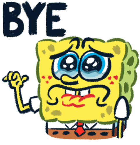 Spongebob Bye Sticker - Spongebob Bye Waving Stickers