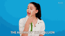 The Aroma Of The Scallion Just Kinda Wakes Me Up, I Love It In The Morning GIF - Foodie Beauty Scallion I Love It GIFs