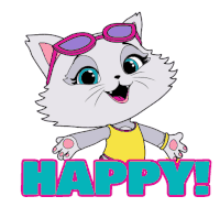 Happy 44cats Sticker - Happy 44cats Excited Stickers