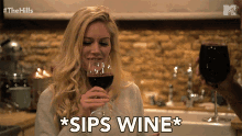 Sips Wine Drinking GIF - Sips Wine Drinking Thirsty GIFs