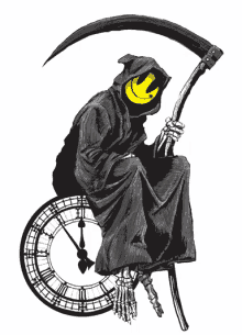 death grim reaper clock strike