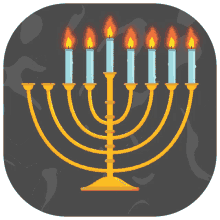 happy hanukkah day six sixth day menorah candles