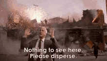 leslie nielsen nothing to see here disperse crowd disperse disaster