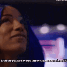 Sasha Banks Positive Energy GIF - Sasha Banks Positive Energy Negativity Not Allowed GIFs