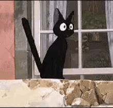 魔女の宅急便　ジジ　ジブリ　びっくり GIF - Ghibli Surprised Cat GIFs