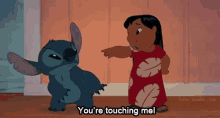 Lilo And Stitch Youre Touching Me GIF - Lilo And Stitch Youre Touching Me Touch GIFs