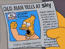 Old Man Yells At Sky Sky News GIF - Old Man Yells At Sky Sky News Simpsons GIFs