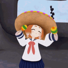 mexikon maraca cute girl happy