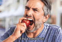 I Will Try A Baked Fruit Its Rucka GIF - I Will Try A Baked Fruit Its Rucka Bite GIFs
