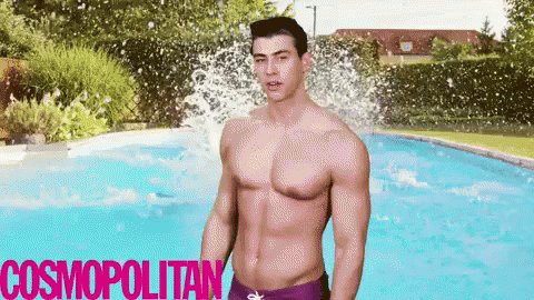 Guy At The Pool GIF - Abs Muscles Hot Guy GIFs.