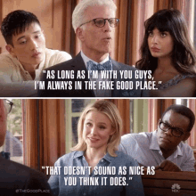 Fake Good Place As Long As Im With You Guys GIF - Fake Good Place As Long As Im With You Guys Doesnt Sound As Nice As You Think GIFs