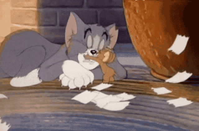 Kisses Tom And Jerry GIF.