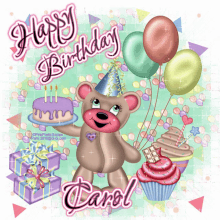 happy birthday happy birthday carol carol teddy bear name