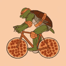 Ninja Turtle Mikey GIF - Ninja Turtle Mikey Pizza Bike GIFs
