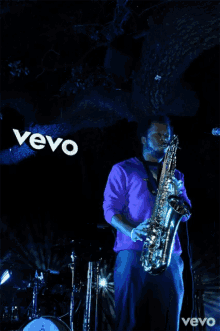 saxophone performing