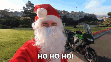 hohoho laughing santa claus santa motorcycle