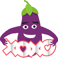Xoxo Eggplant Life Sticker - Xoxo Eggplant Life Joypixels Stickers