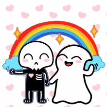 Rainbow Ghost GIF - Rainbow Ghost Skeleton GIFs