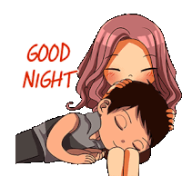 Couple Goodnight Sticker - Couple Goodnight Head Rub Stickers