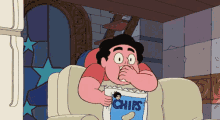 Munching Away GIF - Steven Universe Chips Eating GIFs