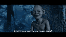 Gollum Leave Now GIF - Gollum Leave Now Never Come Back GIFs
