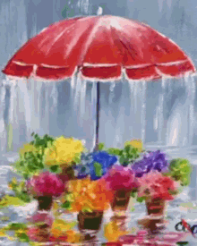 Sombrilla Lluvia Flores Rain GIF - Sombrilla Lluvia Flores Rain Flowers GIFs