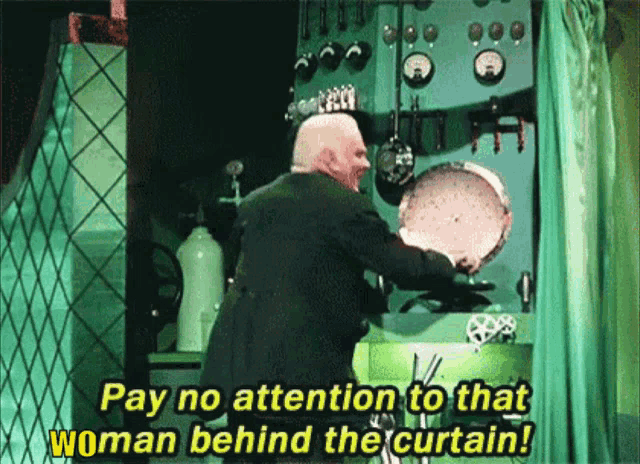 Wizard Of Oz Pay No Attention GIF - Wizard Of Oz Pay No Attention Behind The Curtain GIFs