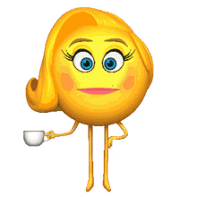coffee drinking wink emoji flirt