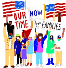 Democracyrising Our Time Now For Families Sticker - Democracyrising Our Time Now For Families American Flag Stickers